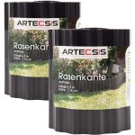 Bordure de jardin en plastique artecsis - anthracite - 9m x 15cm - r�sistante aux uv et � lhumidit�