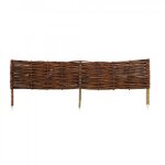Bordure en osier tressé et piquets noisetier à planter l 1 m x h 20 cm Bordure en osier tressé et piquets noisetier à planter l 1 m x h 20 cm