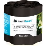 Bordure de pelouse de jardin ondul� cellfast - pvc flexible - noir - 15 cm x 9m