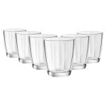Verres  eau - bormioli rocco - pulsar - lot de 6 - 30 cl - verre plat - compatible lave - vaisselle