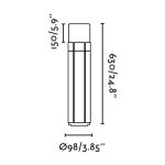 Borne extrieure - faro - tram - 63 cm - 640 lm - aluminium gris fonc