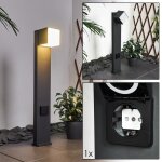 Borne de jardin - hofstein - swanek - métal noir - spot orientable 350° - prise électrique intégrée Borne de jardin - hofstein - swanek - métal noir - spot orientable 350° - prise électrique intégrée