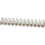 Bornier domino - flexible et rigide - 25 - 6 mm� - 12 p�les - blanc