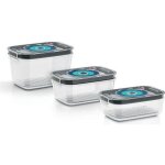 Bosch - 3 boites de conservation sous vide hermtiques : 07l 10l et 15l - bac dgouttement - indicateur ...