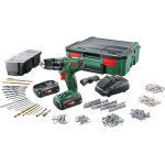 Bosch perceuse - visseuse  percussion sans - fil 18v 2 vitesses psb 1800 + systembox 241 accessoires ...