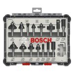 Coffret de fraises - bosch - 2607017472 - 15 pi�ces - queue de 8 mm - compatible avec d�fonceuses