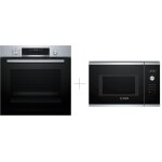 Bosch srie 6 - four pyrolyse hbg578es7 + micro - ondes encastrable bfl554ms0