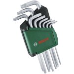 Bosch set de 9 cls torx (cls multitches en acier s2 tx8 - tx40 ct long surface antirouille barrette ...