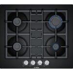 Bosch table cuisson gaz 60cm 4 feux noir - pnp6b6b90