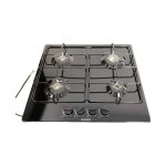 Bosch table de cuisson reconditionne gaz email 58cm 4 foyers avec foyer rapide 3000w noir