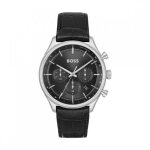 Boss gregor montre homme chronographe acier cuir noir 1514049 Boss gregor montre homme chronographe acier cuir noir 1514049