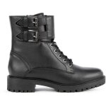 Bottes femme geox d hoara en cuir noir - hauteur de tige moyenne - semelles respirantes et impermables ...
