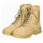 Bottes rangers militaire mc allister beige en cuir et textile pour homme