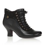 Bottines femme - hush puppies - vivianna - cuir noir - talon bobine 7cm - lacets
