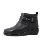 Bottines pour femme - luxury - cuir souple - noir - zip