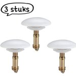 Bouchon de lavabo 3 pi�ces - couvercle rabattable pour grand lavabo en c�ramique - bonde de lavabo / ...