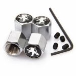 Bouchon de valve antivol peugeot ( chrome )