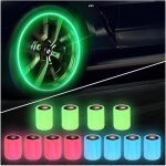 Bouchons de valve de pneu de voiture lumineux 12 capuchons fluorescents de valve de pneu de voiture universel ...