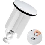 Bouchon de vidange universel pour lavabo - bonde r�glable en laiton chrom� blanc - compatible �vier cuisine ...