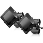 Boucles doreilles en acier noir avec diamant - mixte