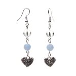 Boucles doreilles - anglite et cristal de roche - ailes dange bleu