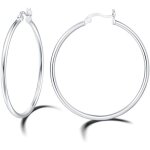 Boucles doreilles anneaux en 925 argent sterling cercle croles charnire pour femme - diamtre: 20 30 ...