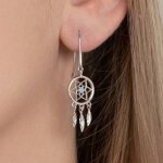 Boucles doreilles attrape r�ve pierre argent massif