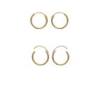 Boucles doreilles - bijouxia - cr�oles lisses - plaqu� or 18 carats - diam�tre 12 cm