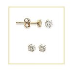 Boucles doreilles - bijouxia - cristal zirconium rond - plaqué or 18 carats - 4mm - haute tenue Boucles doreilles - bijouxia - cristal zirconium rond - plaqué or 18 carats - 4mm - haute tenue
