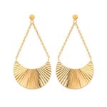 Boucles doreilles - bijouxia - demi - lunes - plaqu� or 18 carats - femme - 36 cm de hauteur