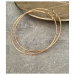 Boucles doreilles - bijouxia - grandes croles - plaqu or 750 / 000 - fil torsad - diamtre 8cm