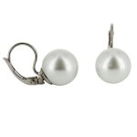 Boucle doreilles - bijouxia - perle blanche 8mm - argent massif 925 - dormeuses