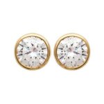 Boucles doreilles - bijouxia - puces zirconium - plaqué or 18 carats - femme - blanc Boucles doreilles - bijouxia - puces zirconium - plaqué or 18 carats - femme - blanc