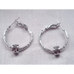 Boucles doreille - bo55 - croles - argent - perles argentes - 3 cm