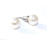 Boucles doreilles boule fantaisie 8mm blanc nacre imitation perle de culture