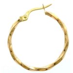 Boucles doreilles - brillaxis - croles or jaune 9 carats - 20 mm - torsades - femme