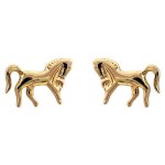 Boucles doreilles cheval plaqu� or 18 carats - enfant