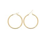 Boucles doreilles cr�oles 3cm plaqu� or 18 carats - bijouxia - femme - plaqu� or - cr�ole