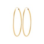 Boucles doreilles cr�oles - bijouterie bijouxia - 5cm - plaqu� or 18 carats - dor� - femme