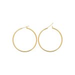 Boucles doreilles cr�oles - bijouxia - 18 carats - diam�tre 4cm - plaqu� or - longue tenue