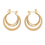 Boucles doreilles cr�oles - bijouxia - design - plaqu� or 18 carats - 22 cm - 10 ans de tenue