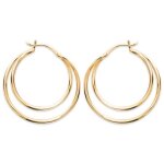 Boucles doreilles créoles - bijouxia - double anneaux - plaqué or 18 carats - 28 cm - 450 g Boucles doreilles créoles - bijouxia - double anneaux - plaqué or 18 carats - 28 cm - 450 g