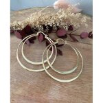 Boucles doreilles cr�oles - bijouxia - double anneaux - plaqu� or 18 carats - diam�tre 5 cm