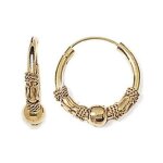 Boucles doreilles cr�oles - bijouxia - tribal - plaqu� or 18 carats - dor� - femme