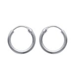 Boucles doreilles croles femme argent 925 massif 12mm x 2mm - centmille - bijou de qualit