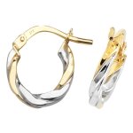 Boucles doreilles cr�oles femme or 2 couleurs 375 / 1000 - 8mm 42986