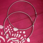 Boucles doreilles cr�oles - m�tal argent� - 90mm - femme - argent - argent�