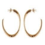 Boucles doreilles cr�oles ouvertes en plaqu� or 18 carats 750 / 000 - bijouxia - adulte - argent� - femme ...