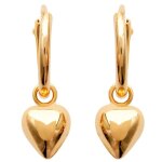 Boucles doreilles cr�oles pendant coeur plaqu� or 18 carats 750 / 000 garanti