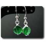 Boucles doreille �meraude 2x7 mm plaqu� or blanc 18 k - abijoux - clou - puce